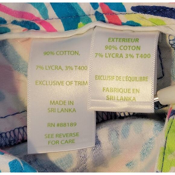 LILLY PULITZER Kelly Textured Skinny Ankle Pants Indigo Palm Reader sz 00 - Picture 6 of 9